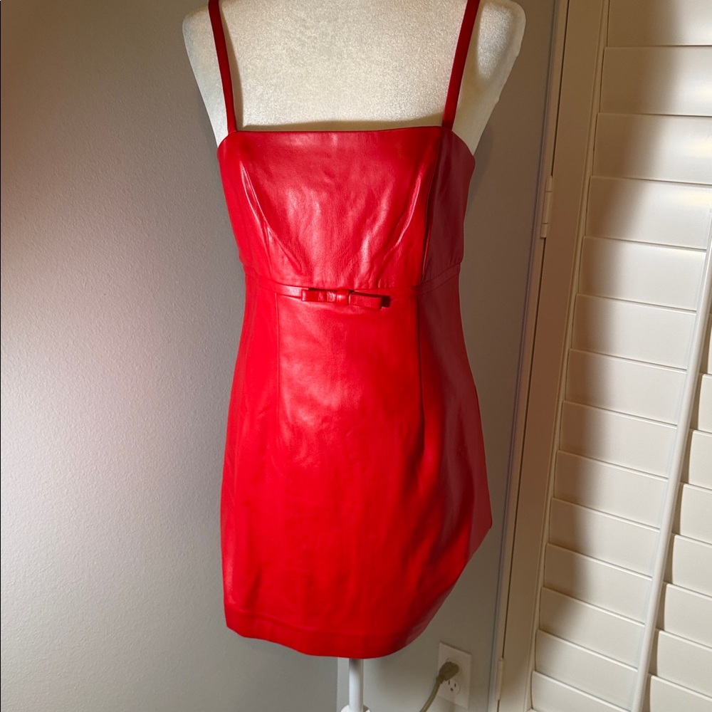NWT French Connection Crolenda Bow dress Royal Scarlet red small
